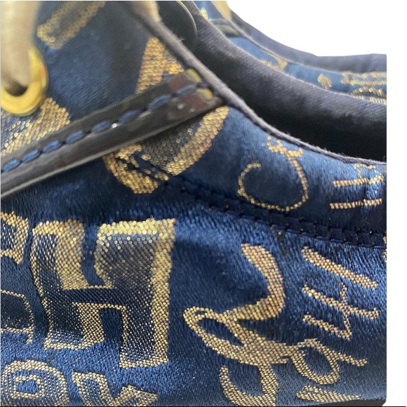 COACH Barrett Navy/Gold Metallic Poppy Signature Sneakers..Size:9.5 - Picture 10 of 11